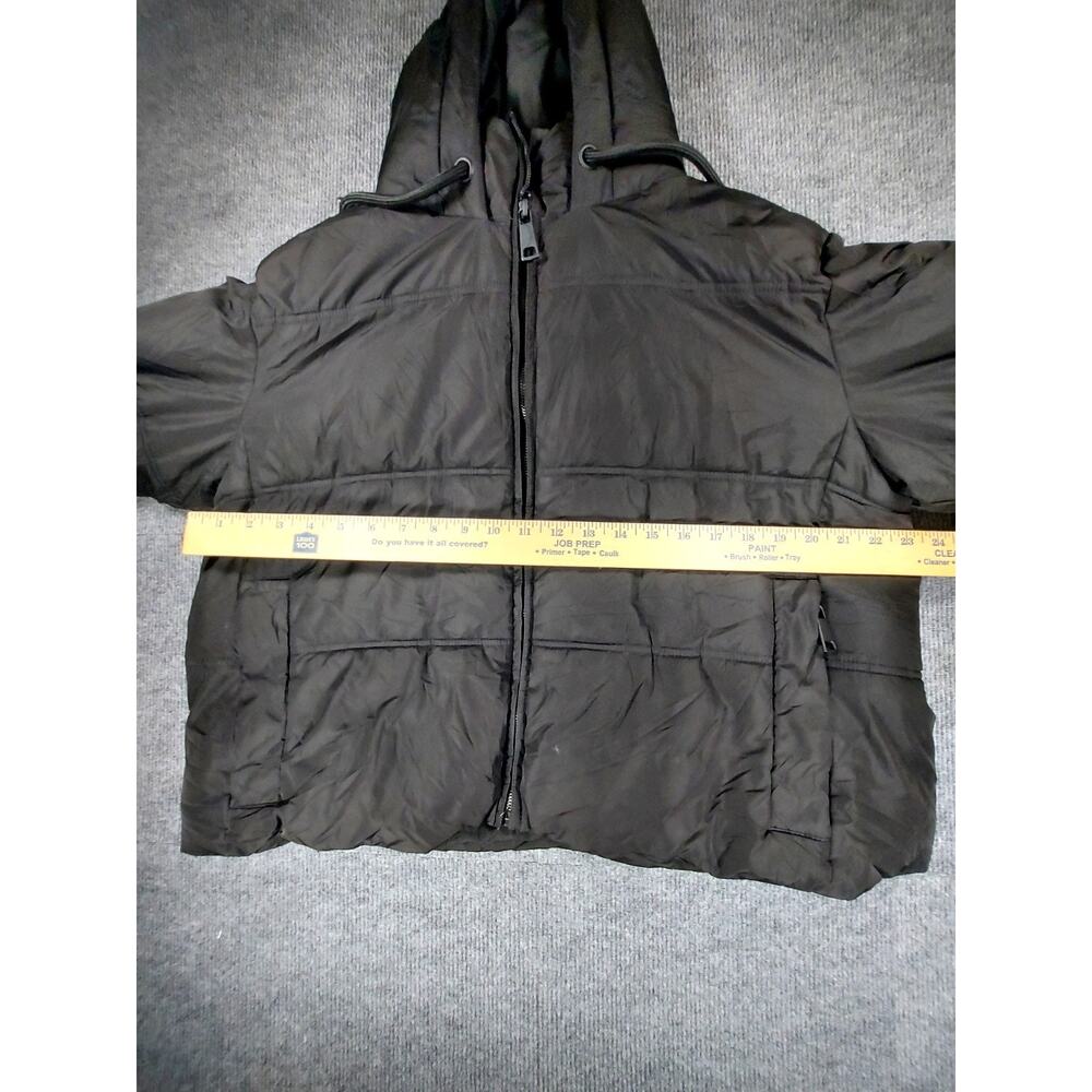 Zara Women's M Black Hooded Puffer Jacket Coat Heavy Quilted Streetwear Full Zip - Picture 5 of 11